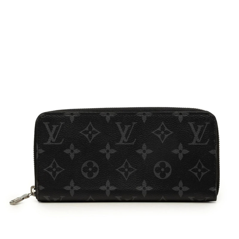 Louis Vuitton Monogram Eclipse Zippy Wallet Horizontal Round Zipper Long M116...
